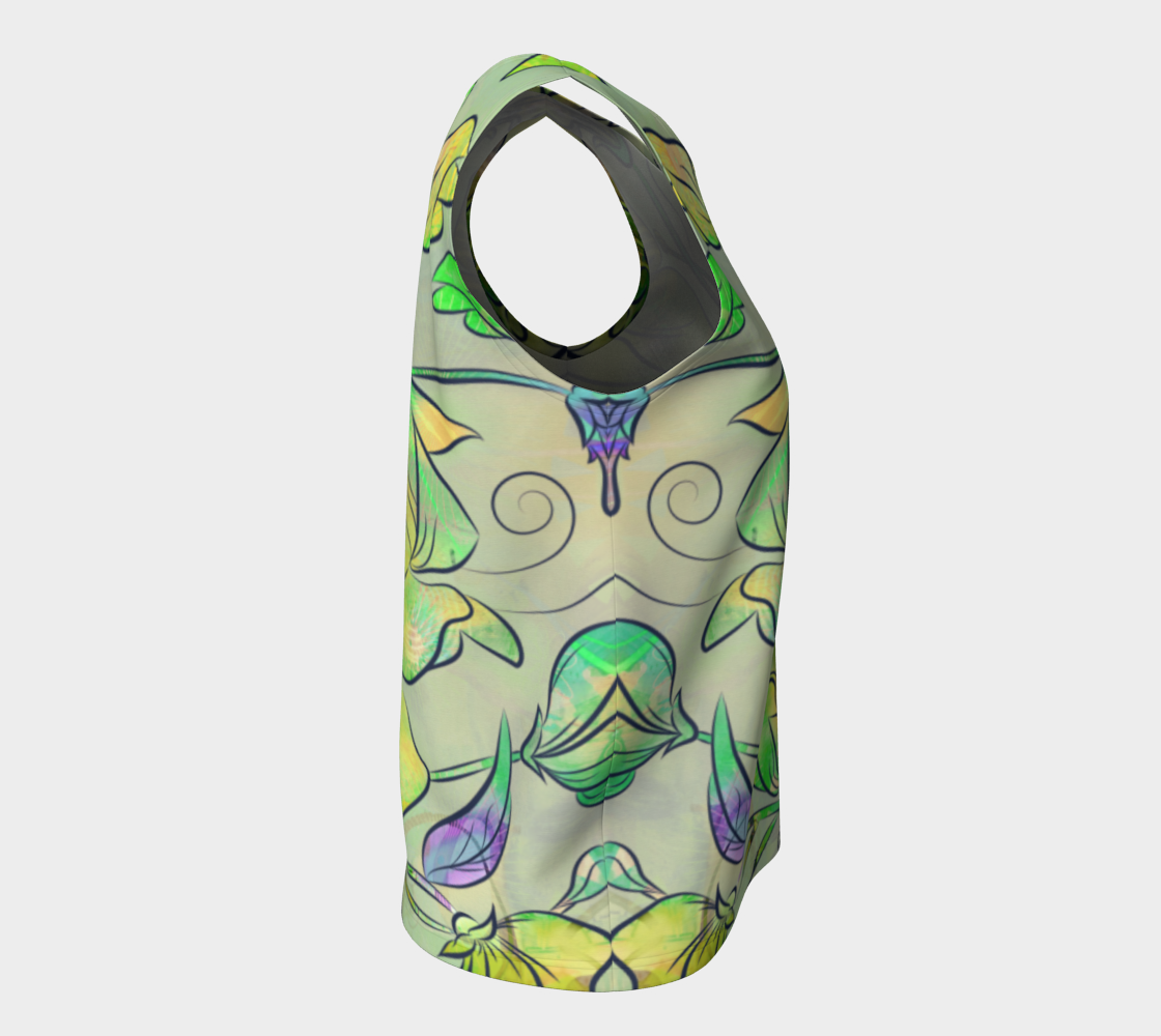 Queen Sweet Pea Loose Tank in Yellow/Green - deloresartcanada