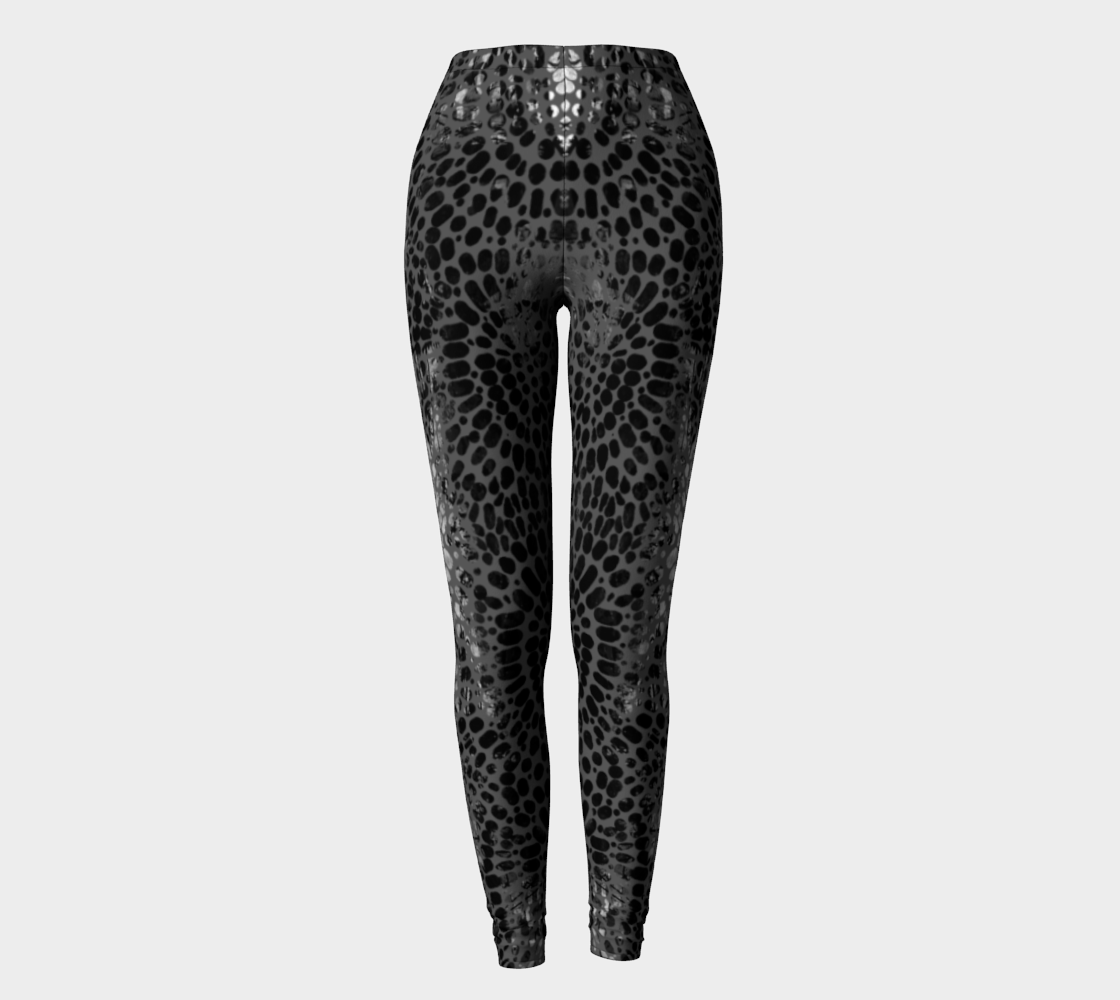 Earth Message Black Leggings by Deloresart - deloresartcanada