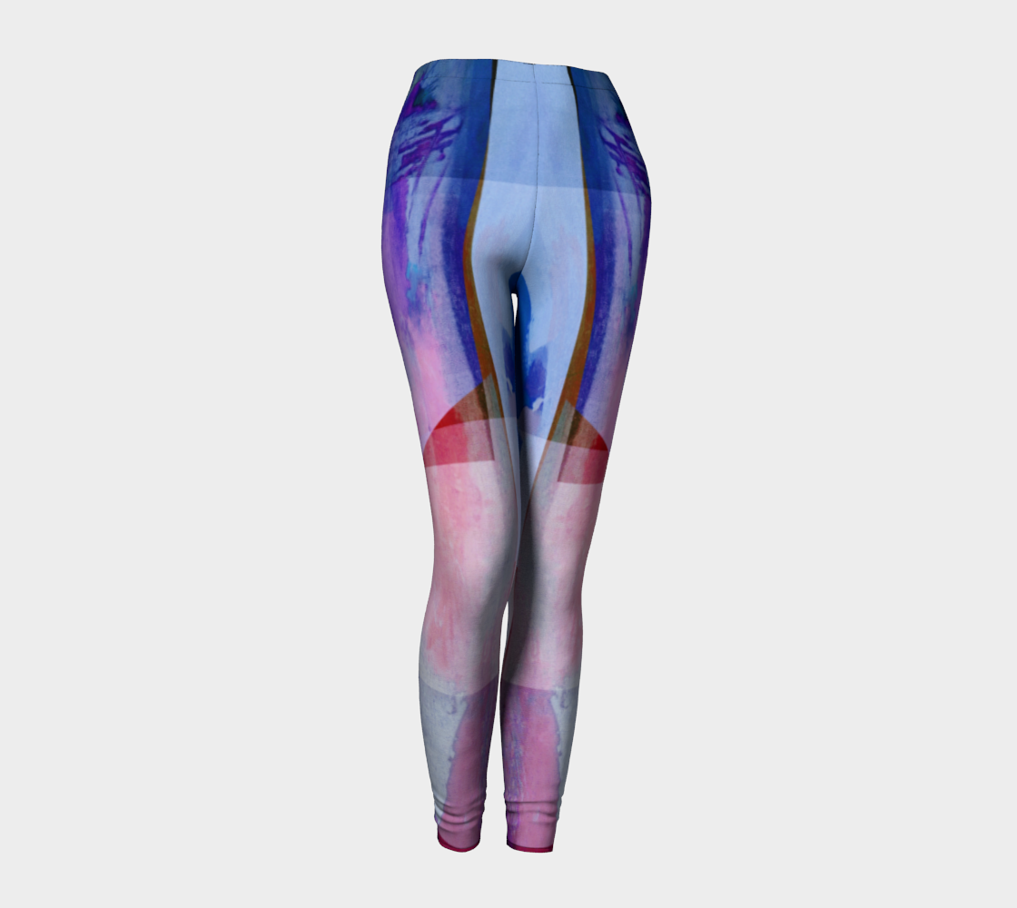 Squared Off Purple Leggings by Deloresart - deloresartcanada