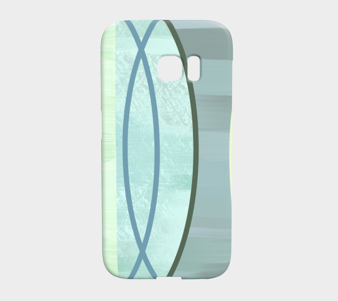 Del 487B Coaxial Soft Greens And Blues Device Case - deloresartcanada