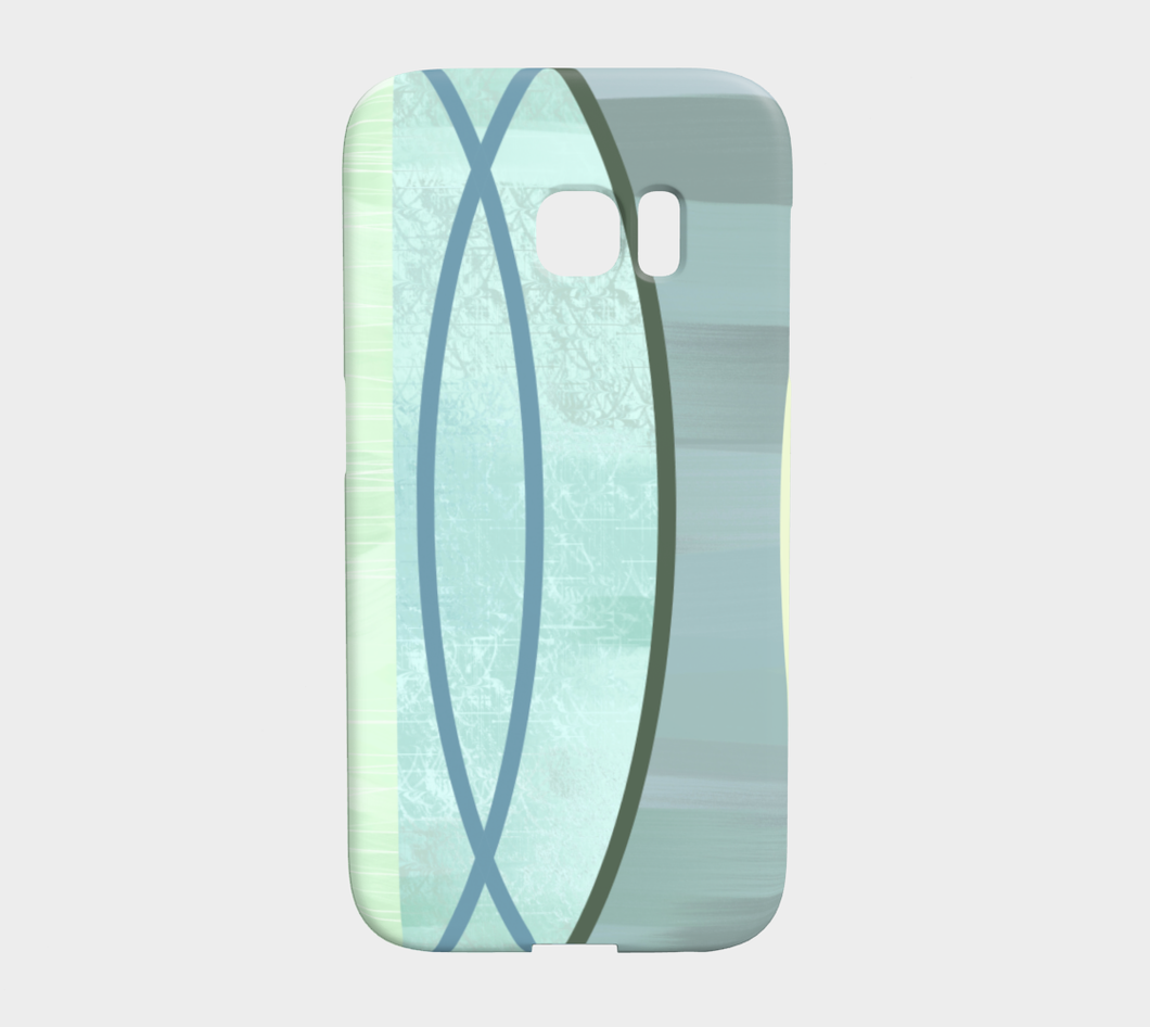 Del 487B Coaxial Soft Greens And Blues Device Case - deloresartcanada