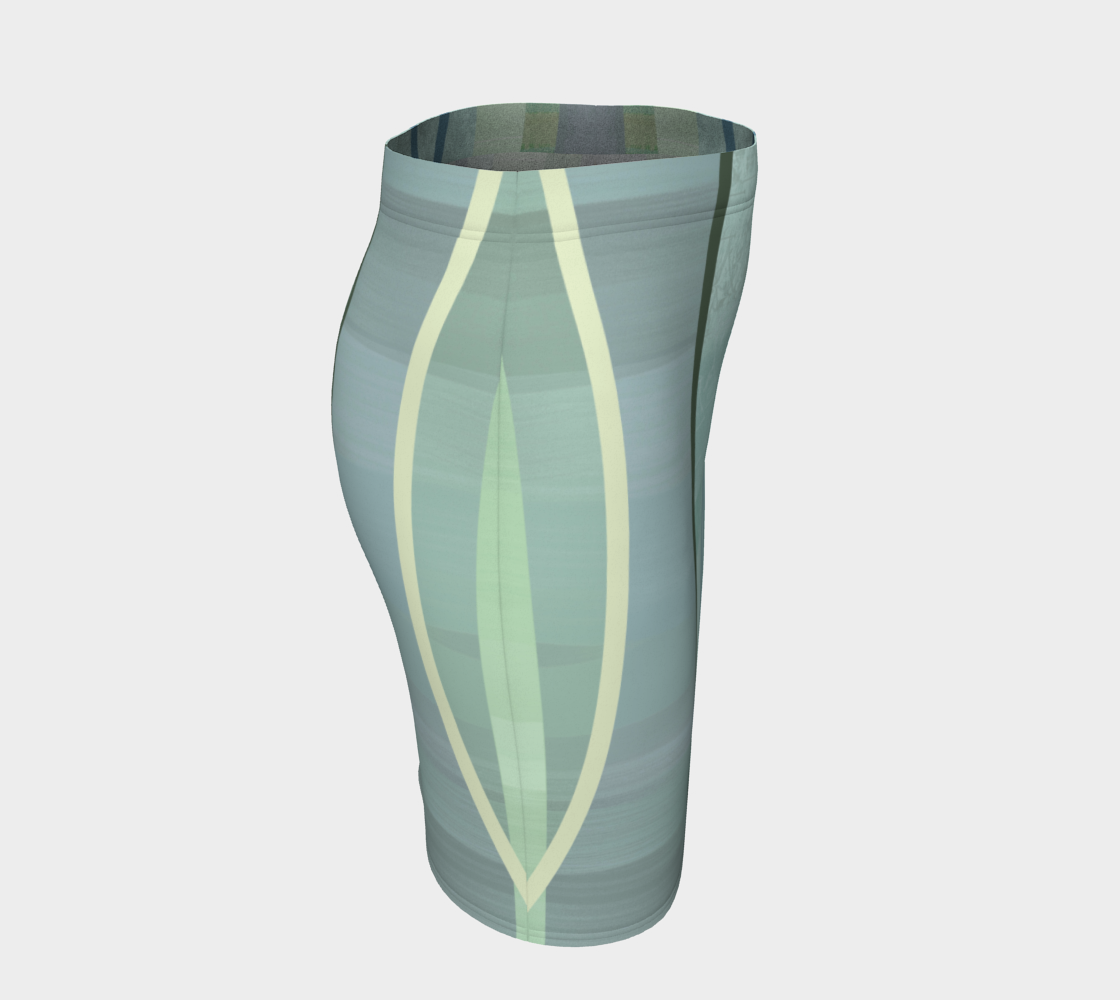 Coaxial Teal Fitted Skirt by Deloresart - deloresartcanada