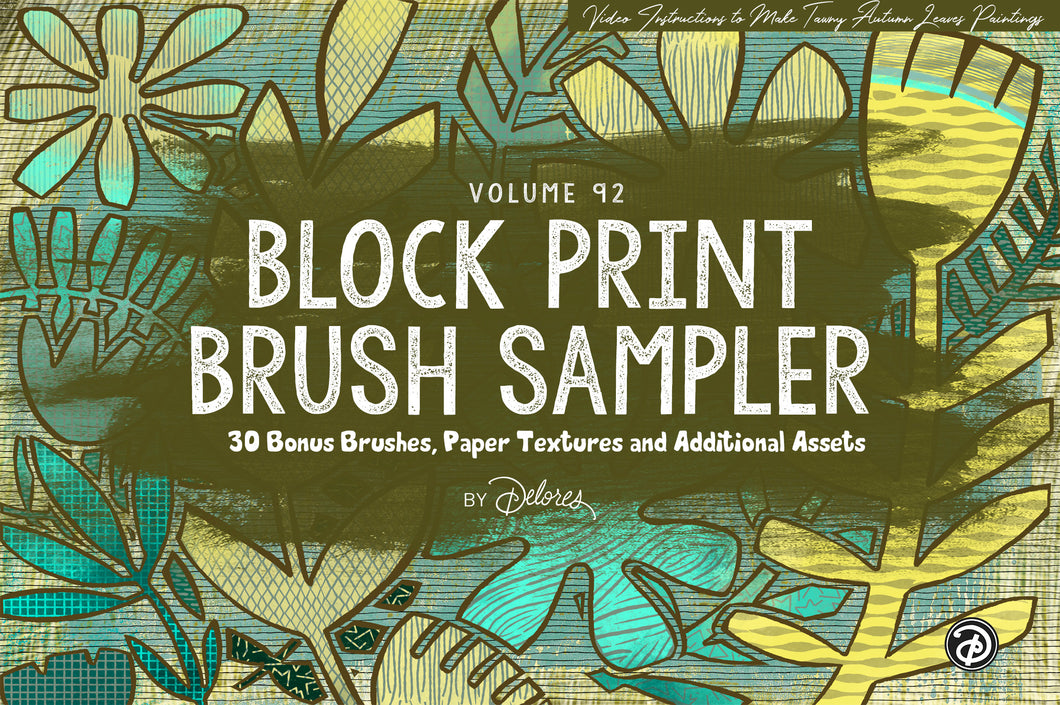 Volume 92 - Block Print Sampler Brush Set and Asset Pack