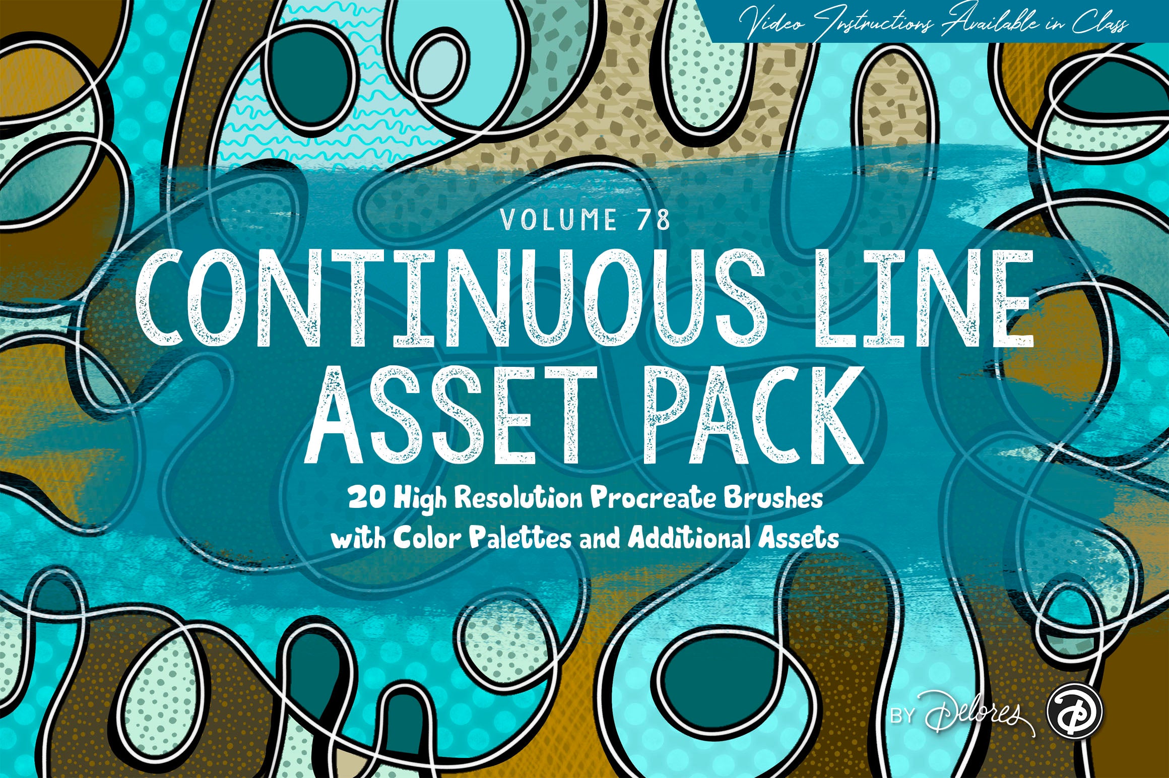 Volume 078 - Continuous Line Procreate Asset Pack – deloresartcanada