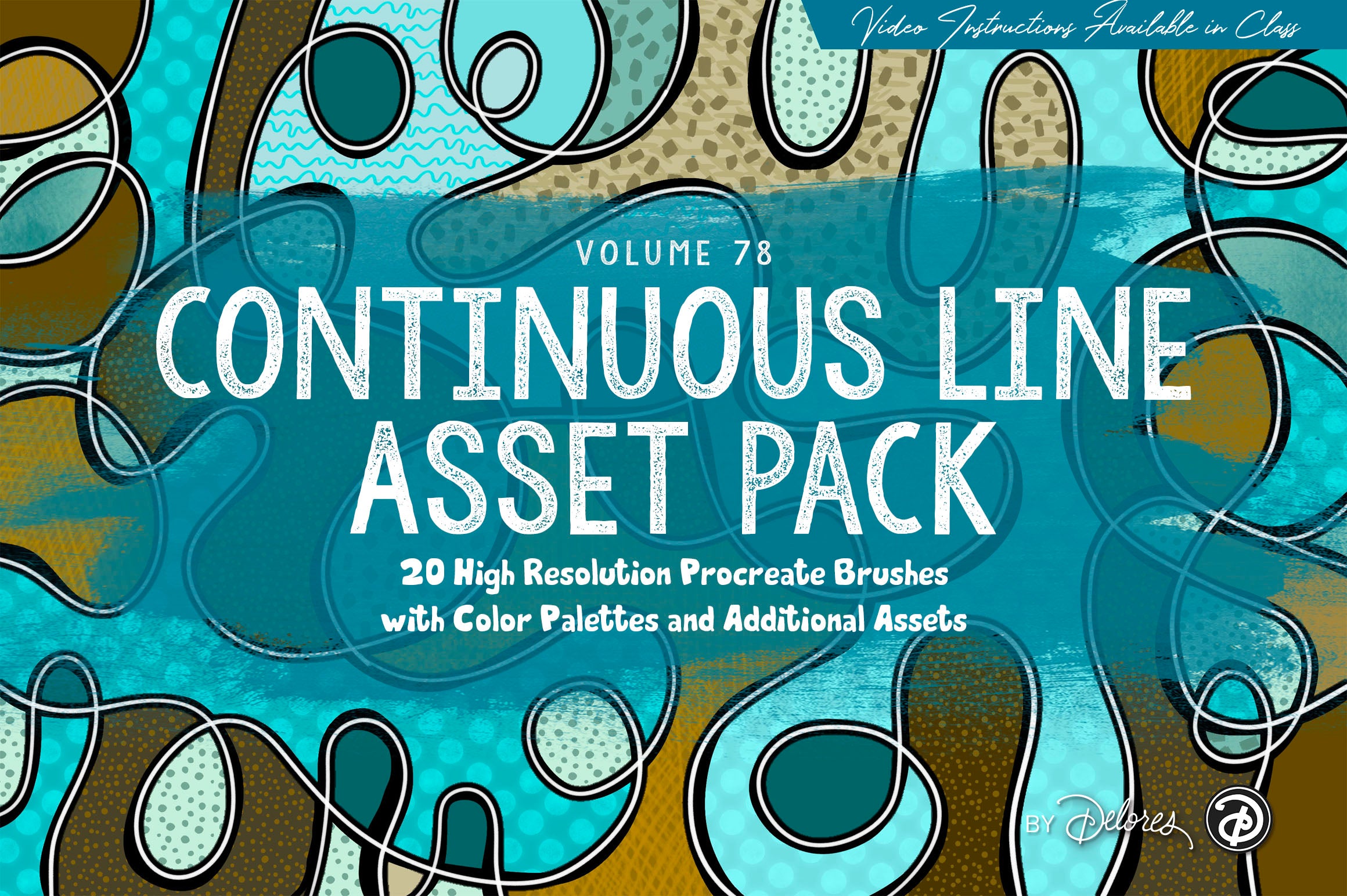 Volume 078 - Continuous Line Procreate Asset Pack