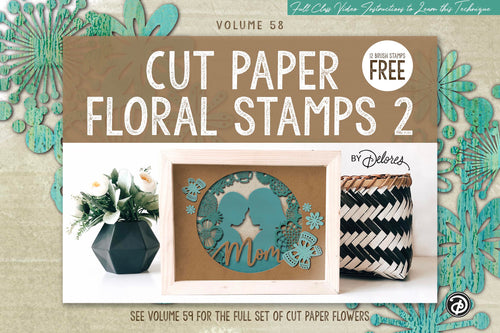 Volume 058 - Cut Paper Floral Silhouette 12 Brush Sampler Set for Procreate - deloresartcanada