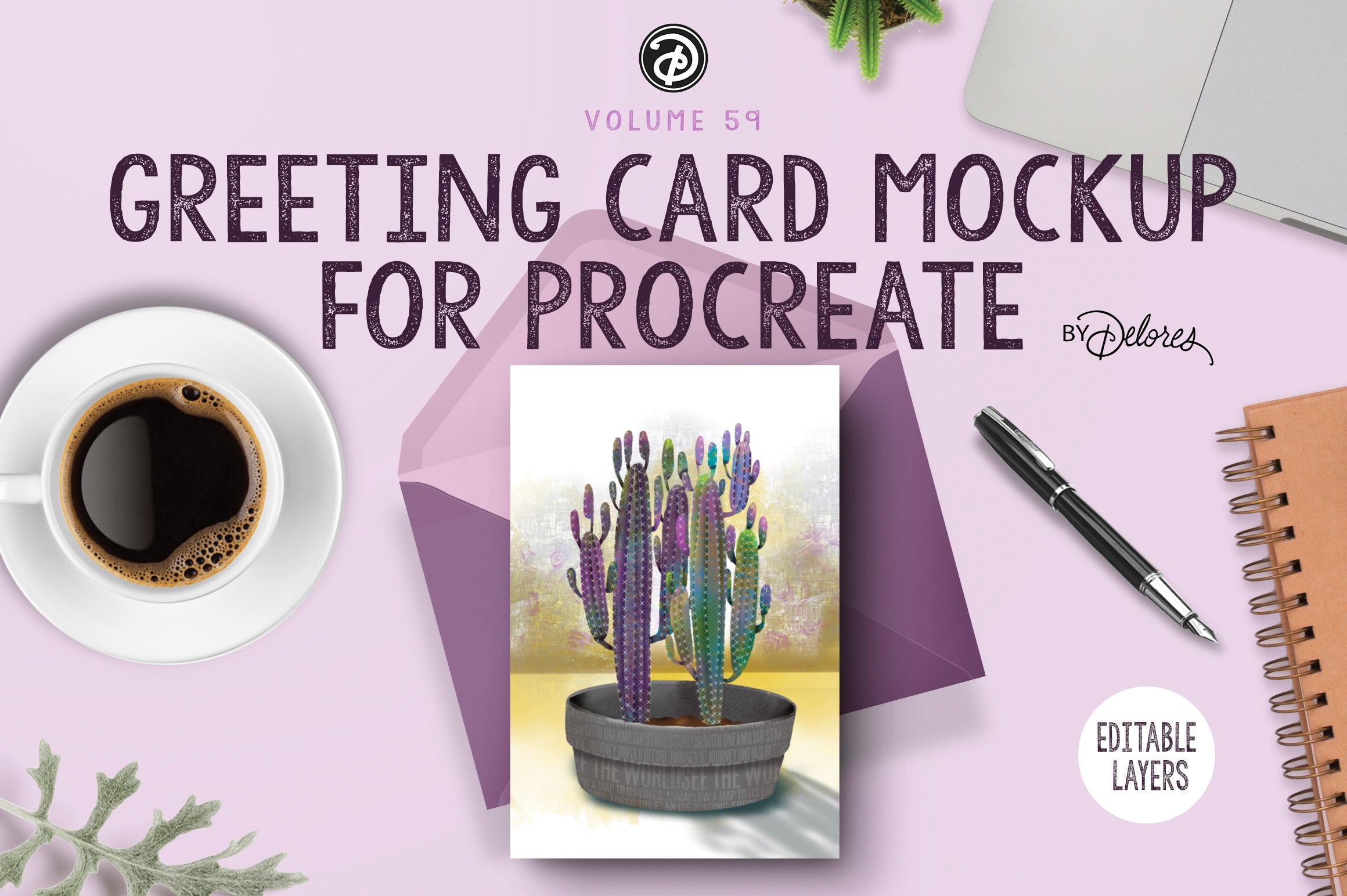 Volume 59 - Procreate Greeting Card Mockup