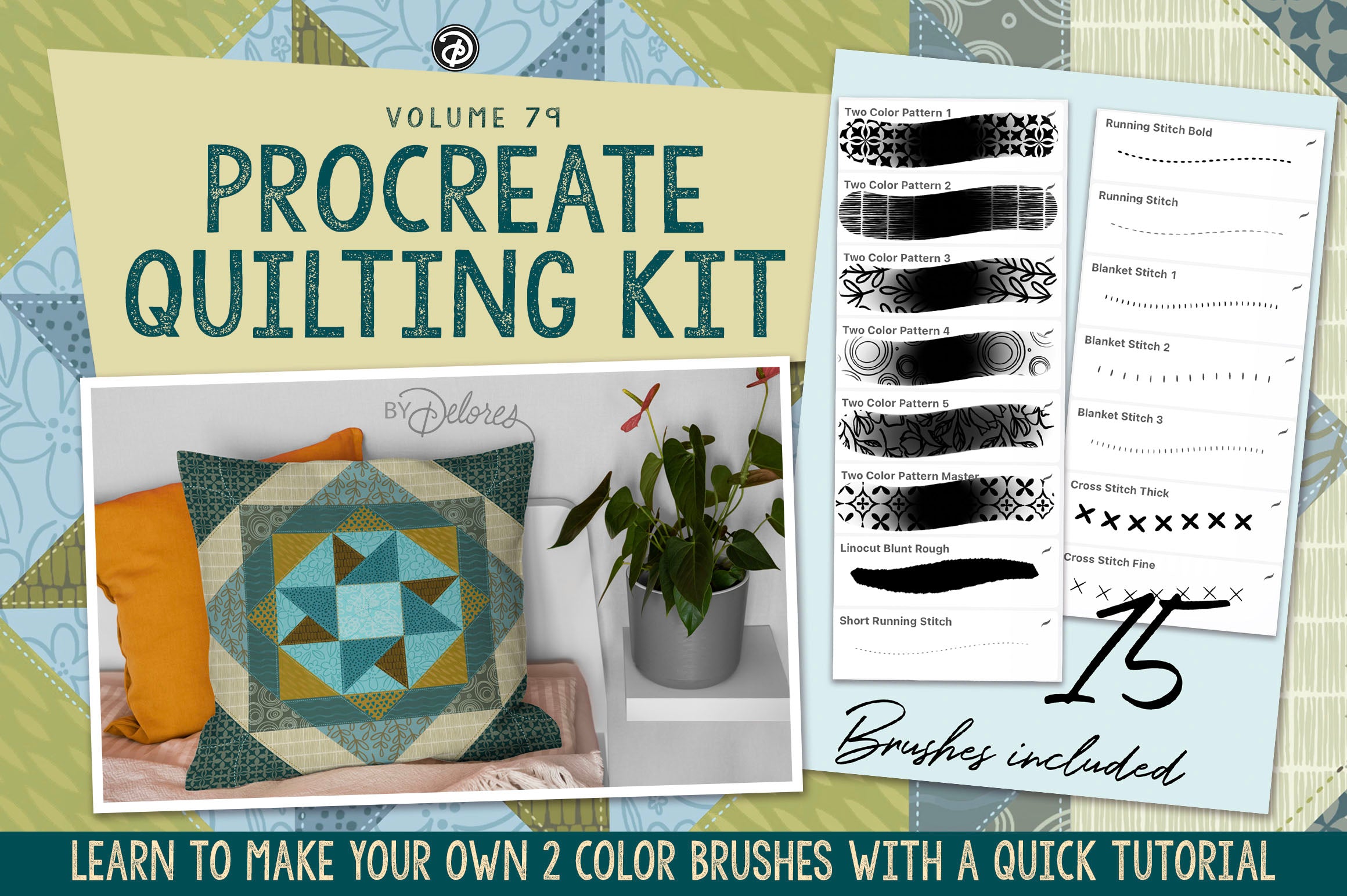 Volume 079 - Procreate Quilt Asset Pack – deloresartcanada