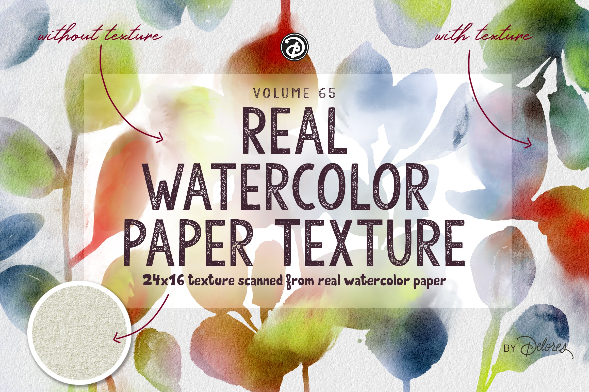 Volume 65 - Real Watercolor Paper Texture - 24 x 16"