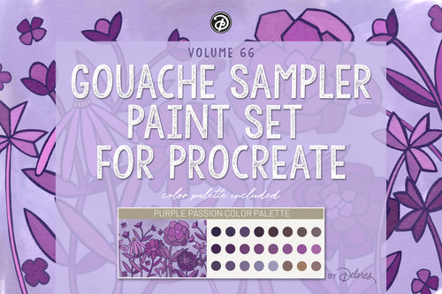 Volume 066 - Gouache Brush Sampler and Purple Passion Color Palette