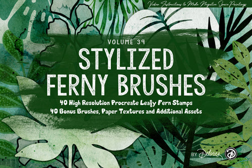 Volume 088 - Lush Tropical Garden Brush Set w Bonus Leafy Ferns