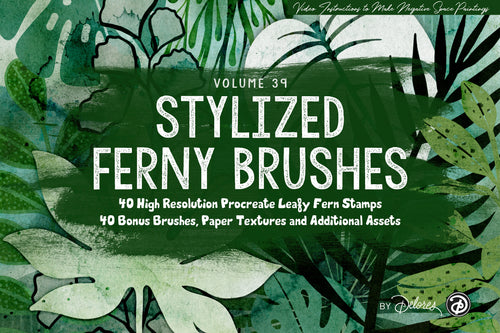 Volume 88 - Lush Tropical Garden Brush Set w Bonus Leafy Ferns