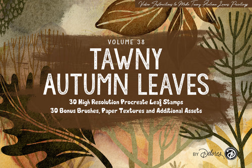 Volume 038 - Tawny Autumn Leaves Procreate Stamp Brushes - deloresartcanada
