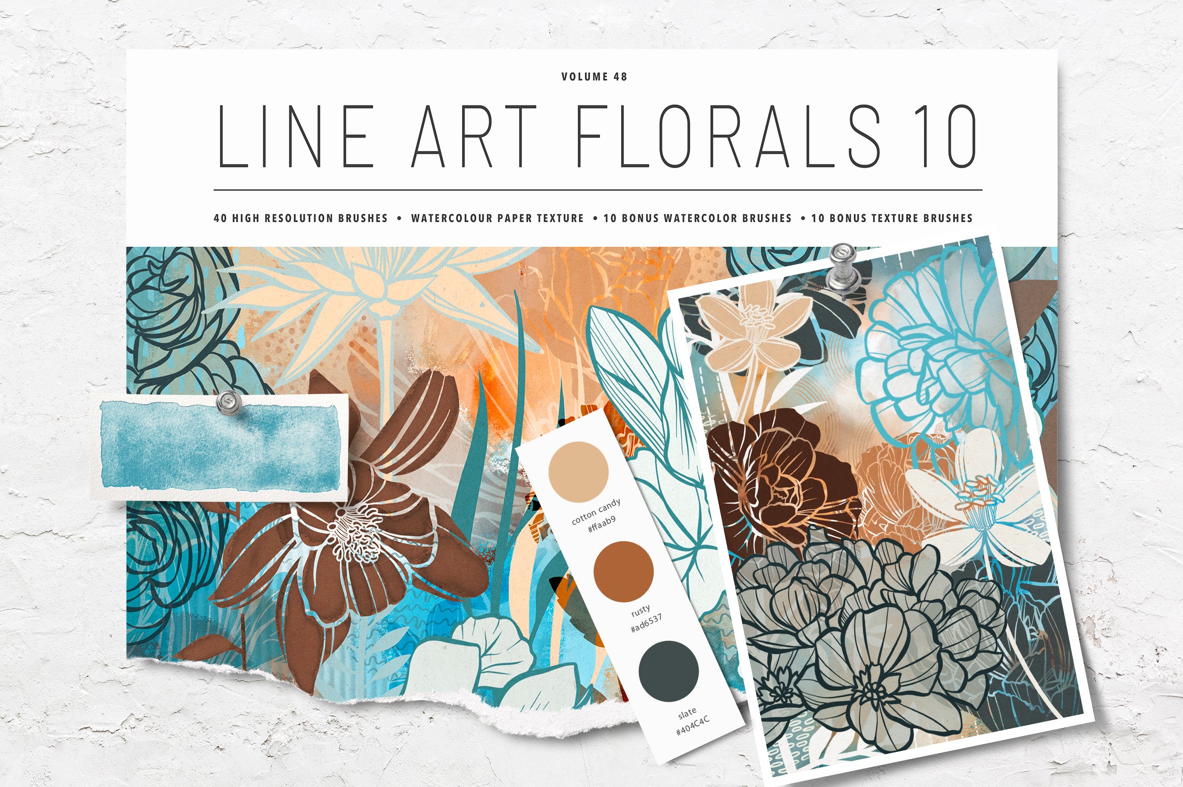Volume 48 - Procreate Floral Brush Stamps 10