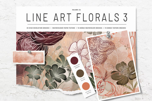 Volume 026 - Floral Procreate Stamp Brushes 3 - deloresartcanada