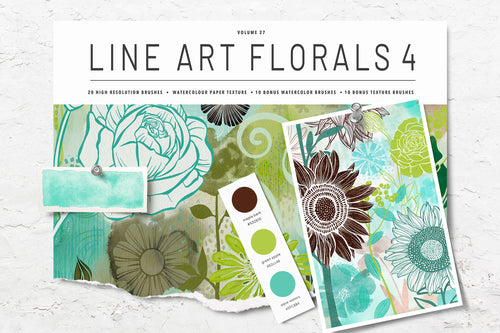 Volume 027 - Procreate Floral Brush Stamps 4 - deloresartcanada