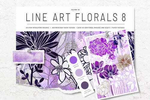 Volume 042 - Procreate Floral Brush Stamps 8 - deloresartcanada