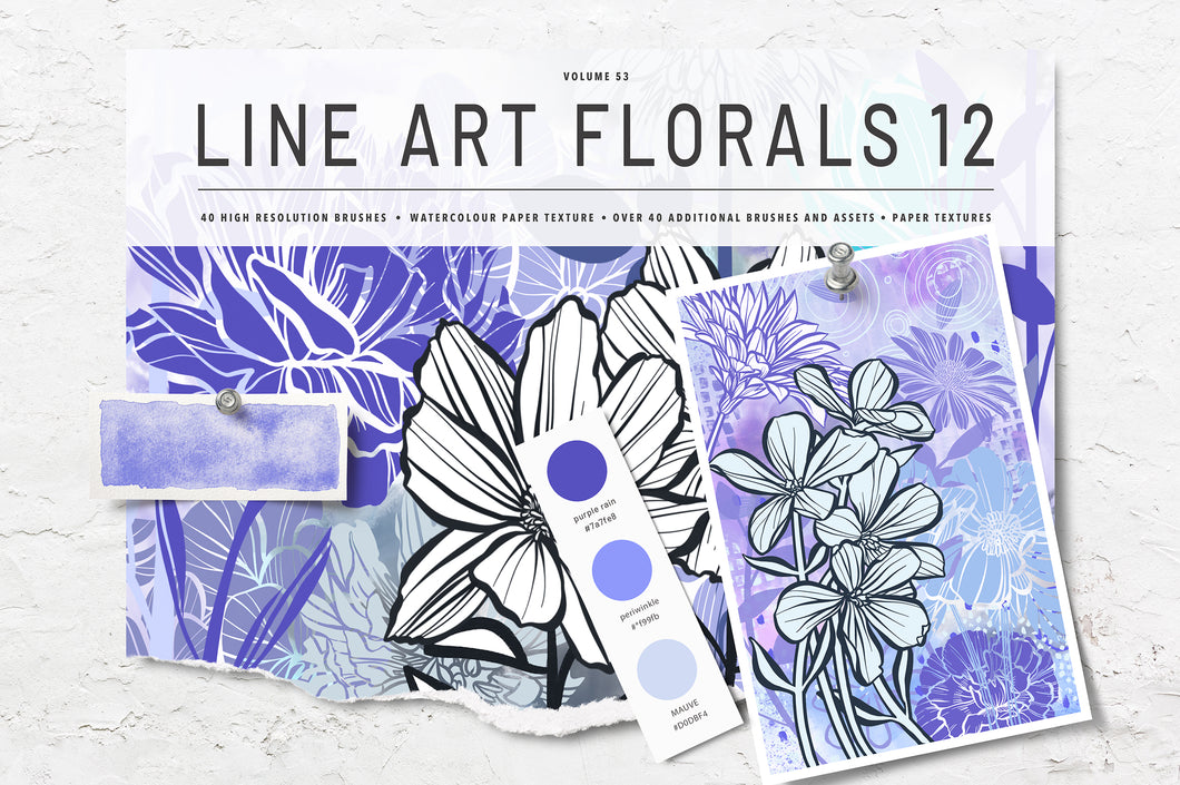 Volume 53 - Procreate Floral Brush Stamps 12