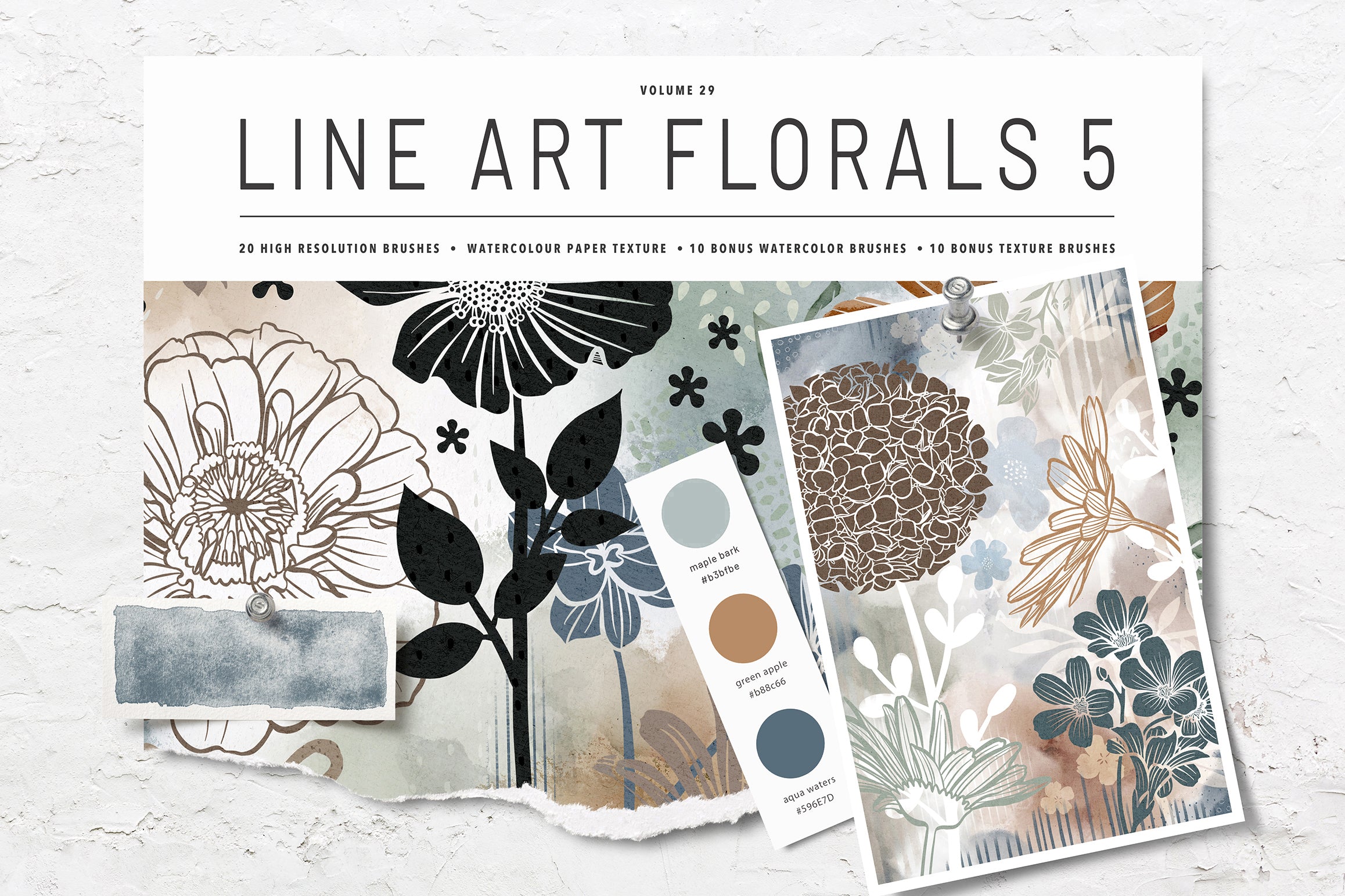Volume 29 - Procreate Floral Brush Stamps 5