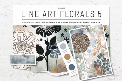 Volume 029 - Procreate Floral Brush Stamps 5 - deloresartcanada