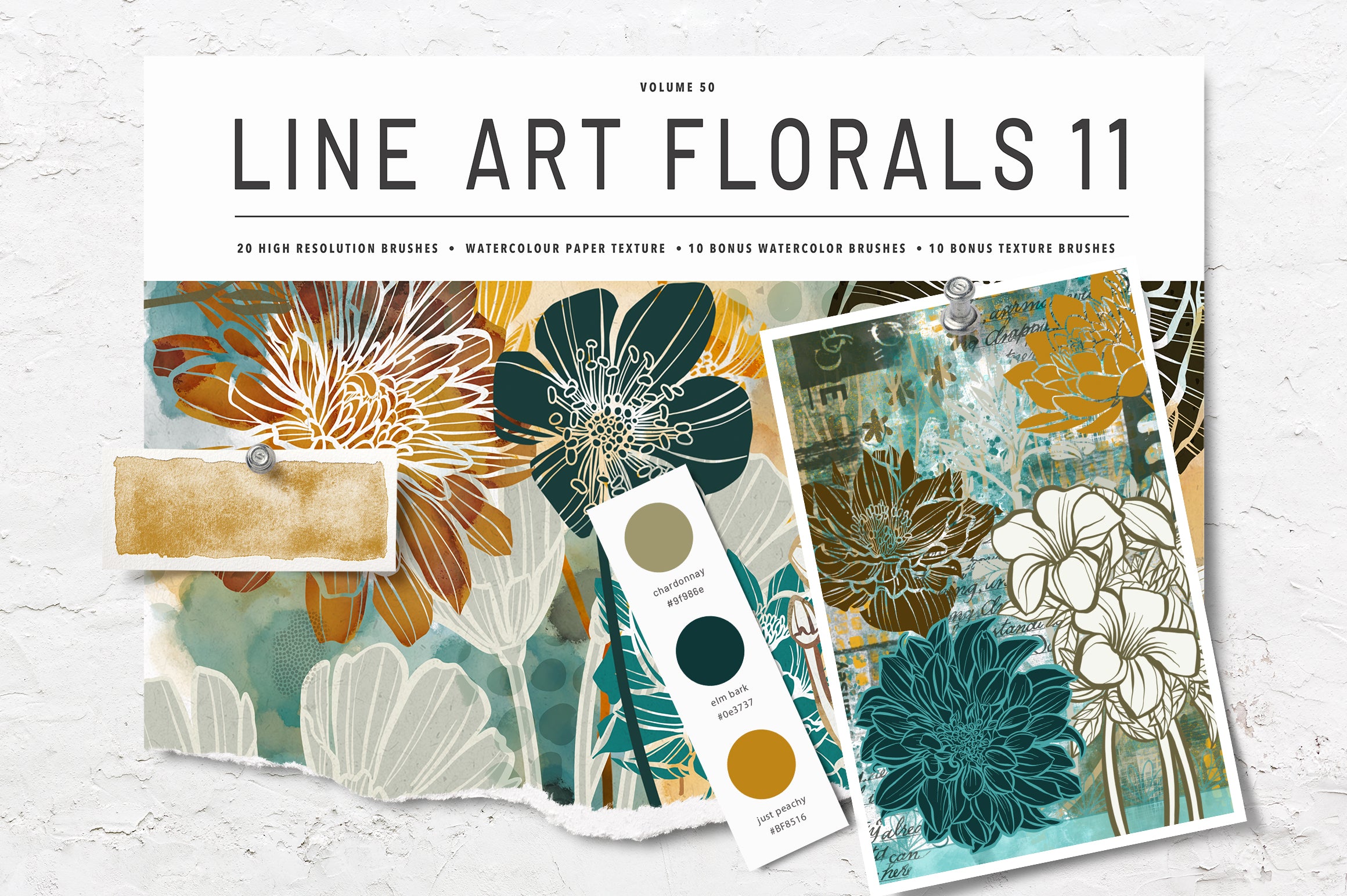 Volume 50 - Procreate Floral Brush Stamps 11