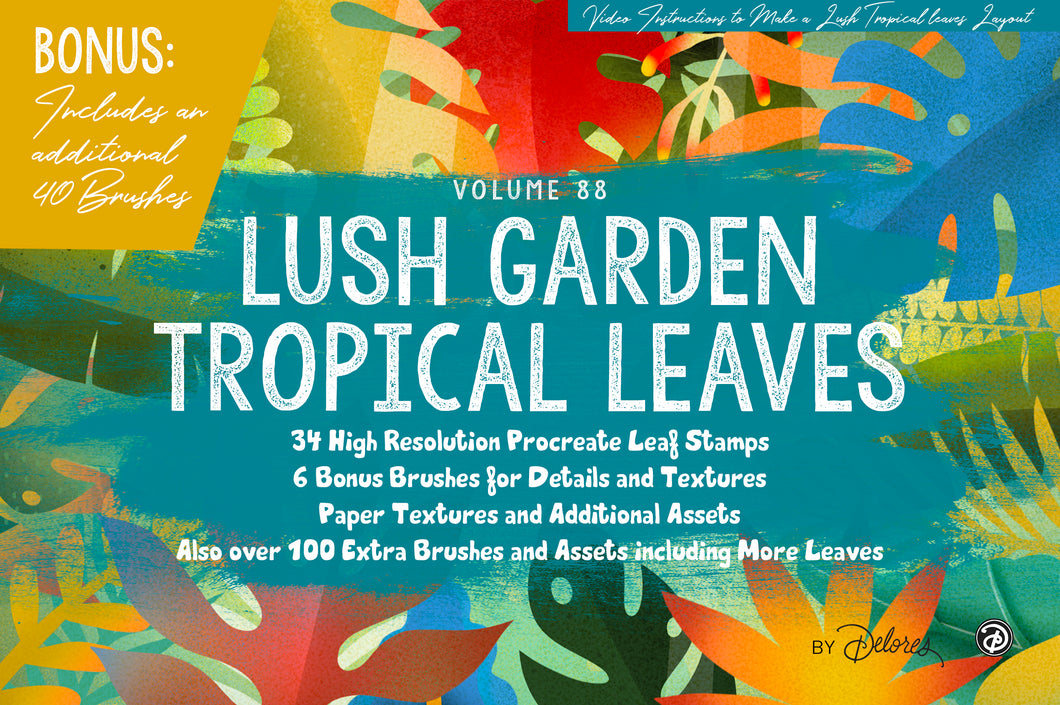 Volume 88 - Lush Tropical Garden Brush Set w Bonus Leafy Ferns