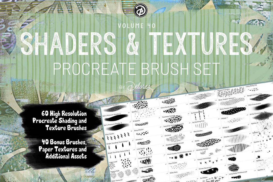 Volume 40 - Massive Shader and Texture Procreate Brush Set