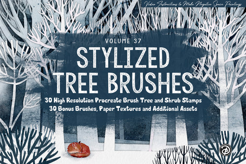 Volume 037 - Stylized Trees and Shrubs for Procreate - deloresartcanada