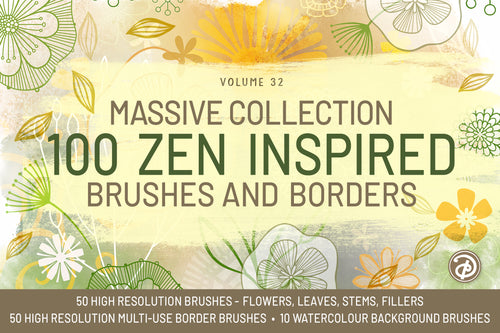 Volume 032 - Massive Collection Zen Inspired Brushes and Borders - deloresartcanada