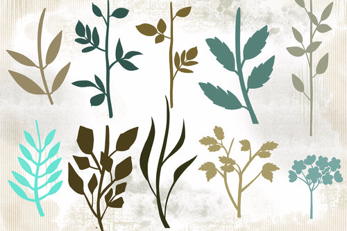 Volume 028 - Silhouette Stems Procreate Stamp Brushes - deloresartcanada