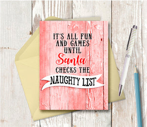 1000 Santa - Naughty List Card by Deloresart