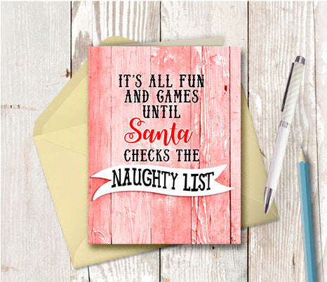 1000 Santa - Naughty List Card by Deloresart