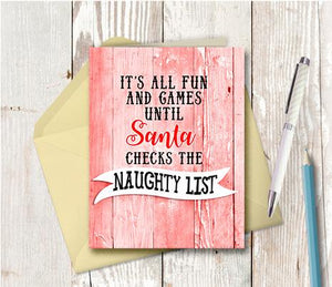 1000 Santa Naughty List Note Card
