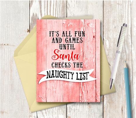 1000 Santa Naughty List Note Card