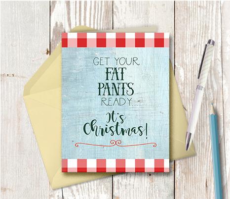 1004 Fat Pants Plaid Note Card - deloresartcanada