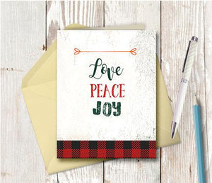 1007 Love Peace Joy Note Card