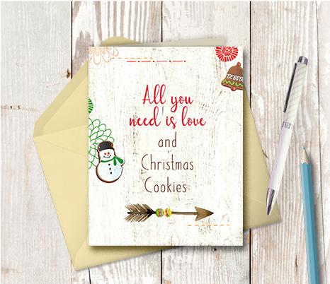 1014 All You Need Is Love And Cookies Note Card