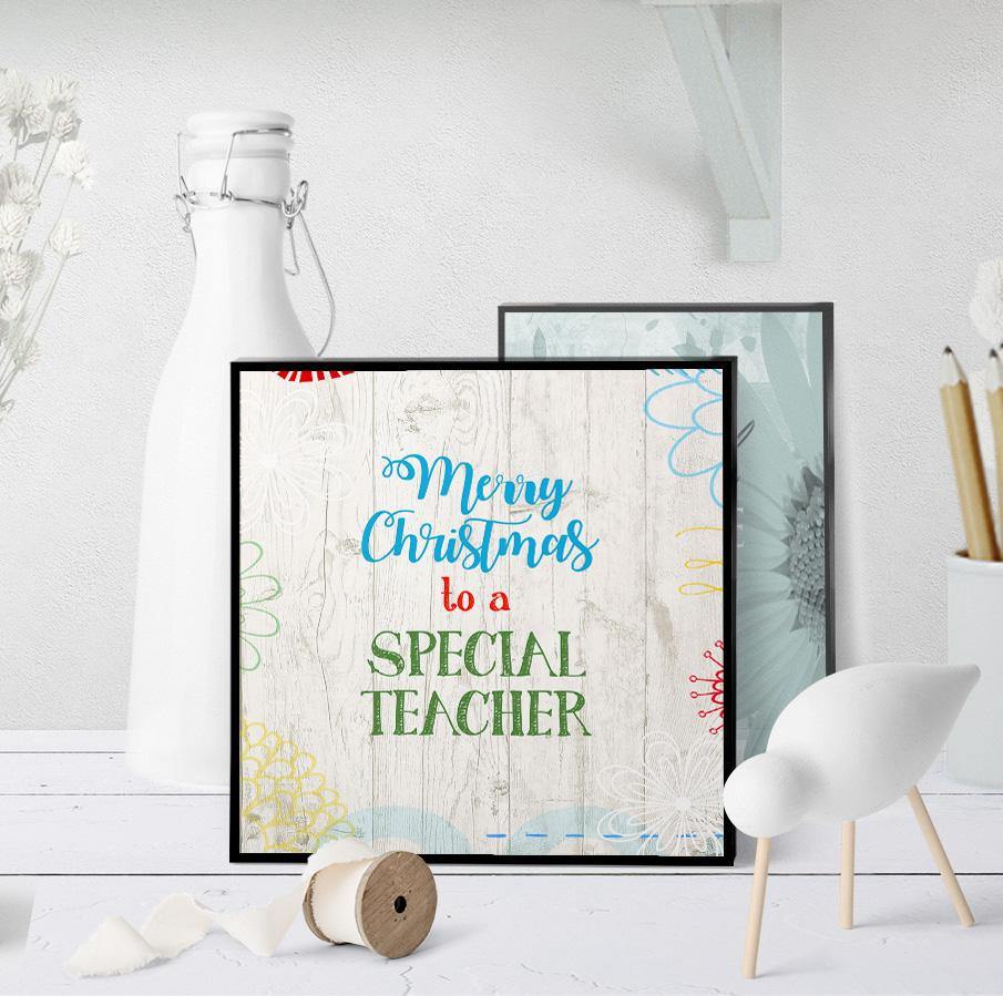 1050 Special Teacher Christmas Art - deloresartcanada