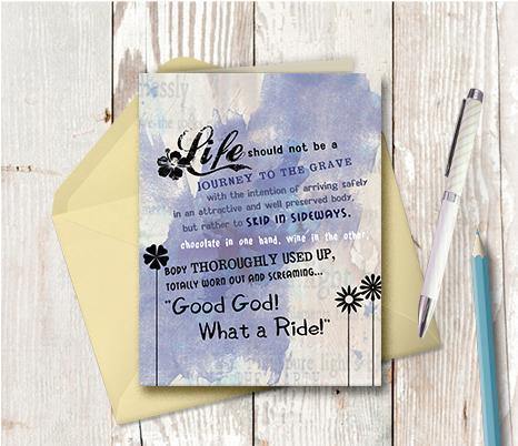 0106 Life Journey Purple Funky Note Card - deloresartcanada