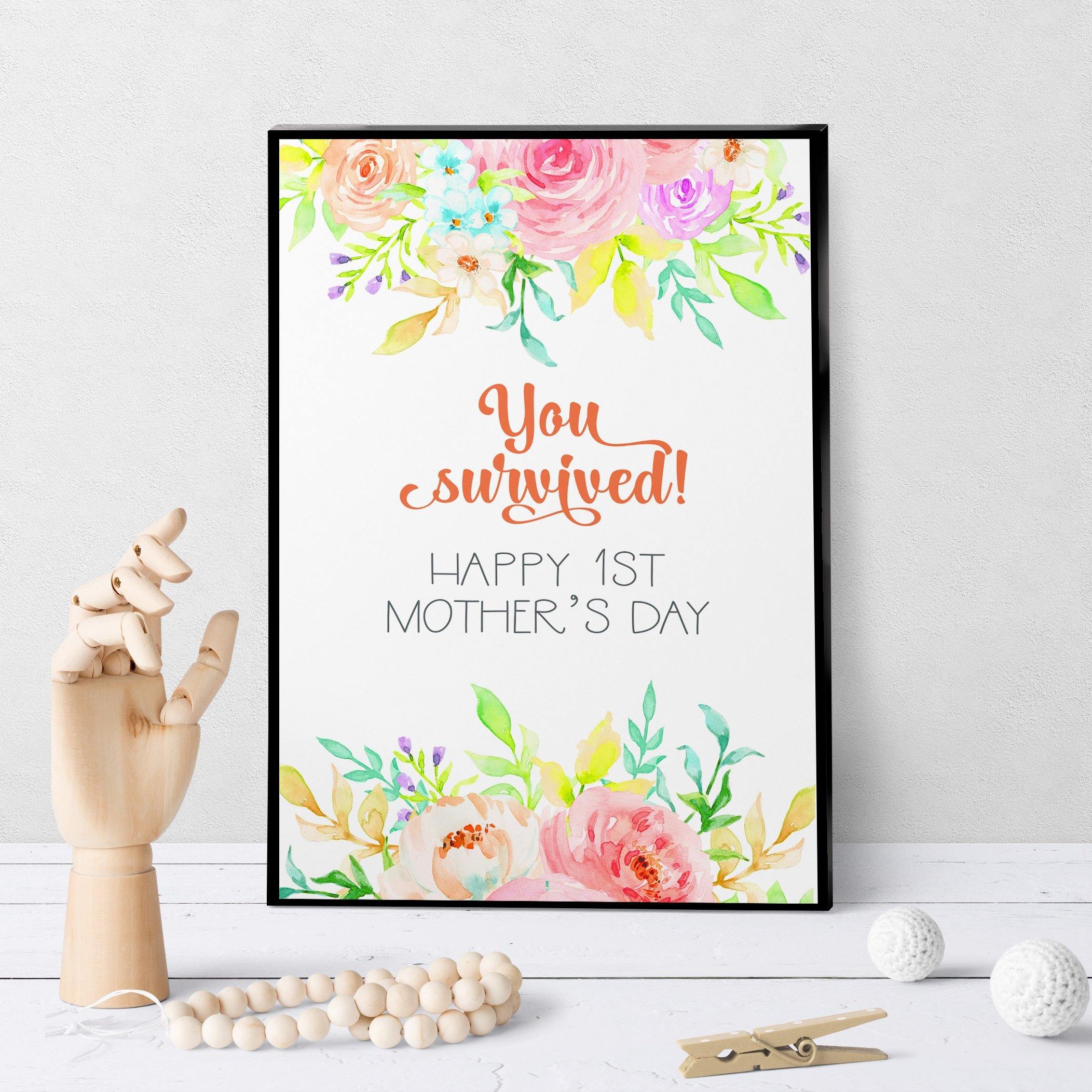 1137 You Survived New Baby Mother's Day Art