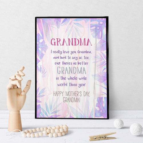 1147 World's Best Grandma Mother's Day Art - deloresartcanada