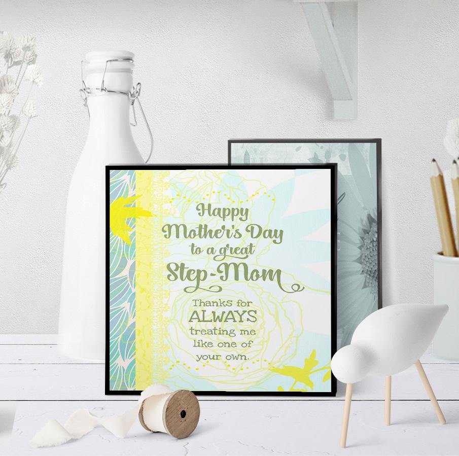 1153 Mother's Day Kind And Positive Step Mom Art - deloresartcanada