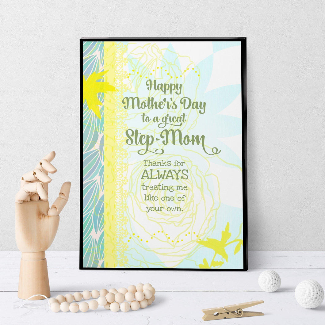 1153 Mother's Day Kind And Positive Step Mom Art - deloresartcanada