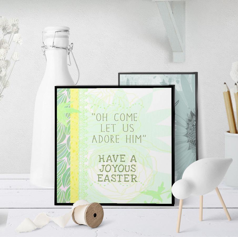1175 Oh Come Let Us Adore Him Easter Art - deloresartcanada