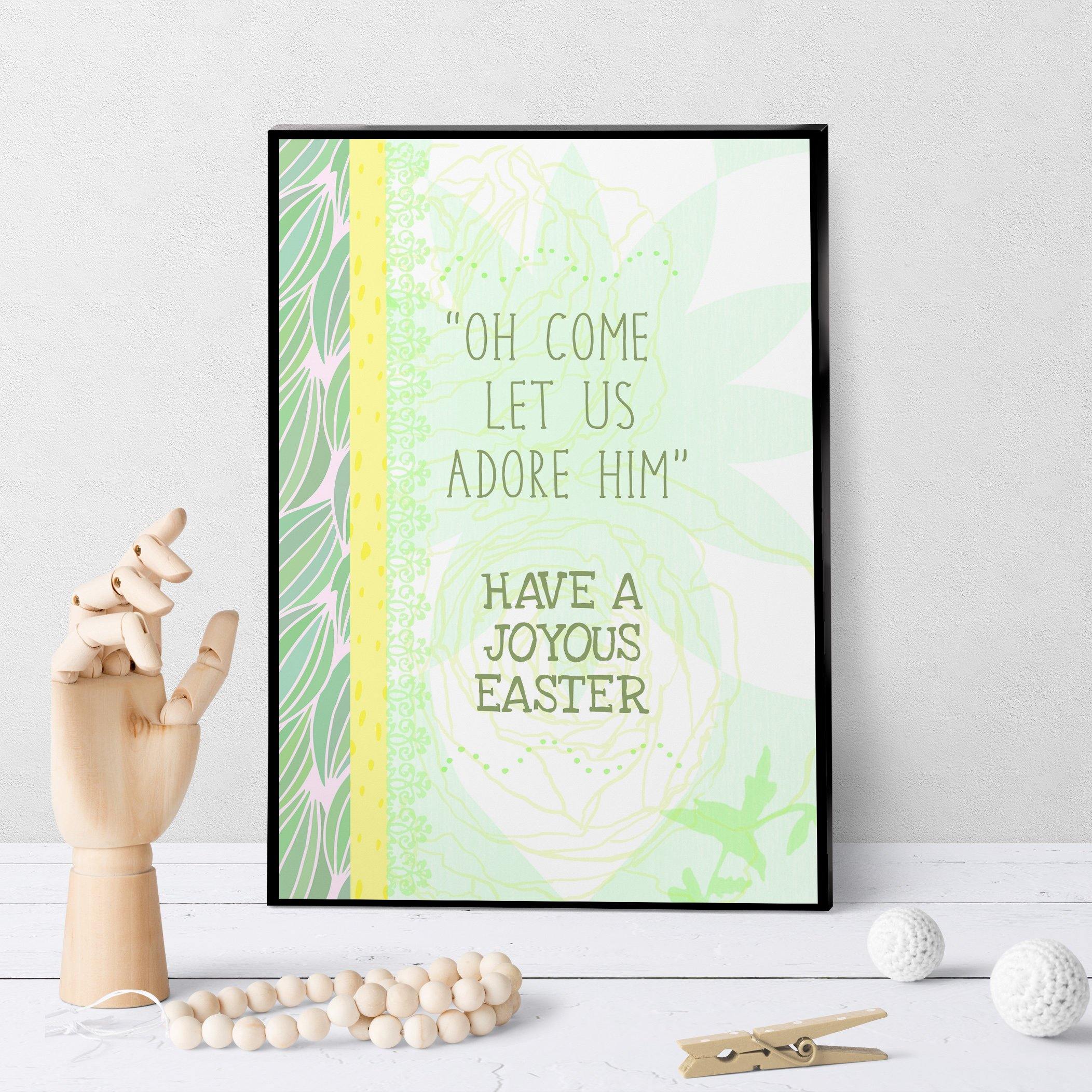 1175 Oh Come Let Us Adore Him Easter Art - deloresartcanada