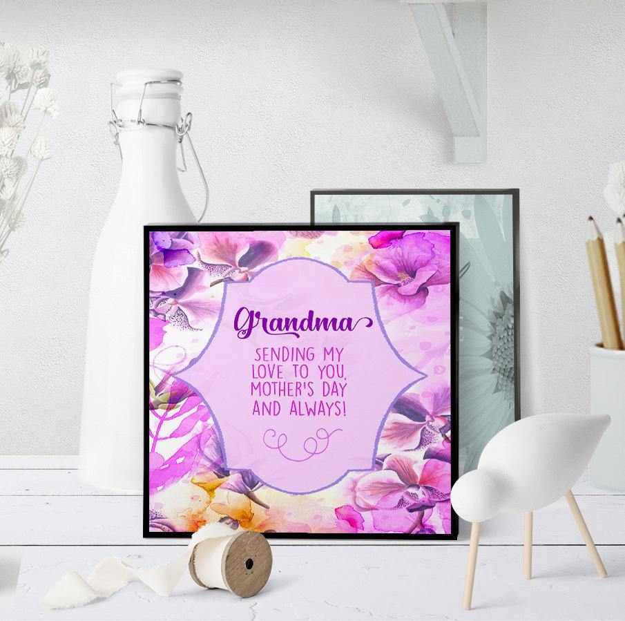 1191 Grandma Sending Love Mother's Day Art - deloresartcanada