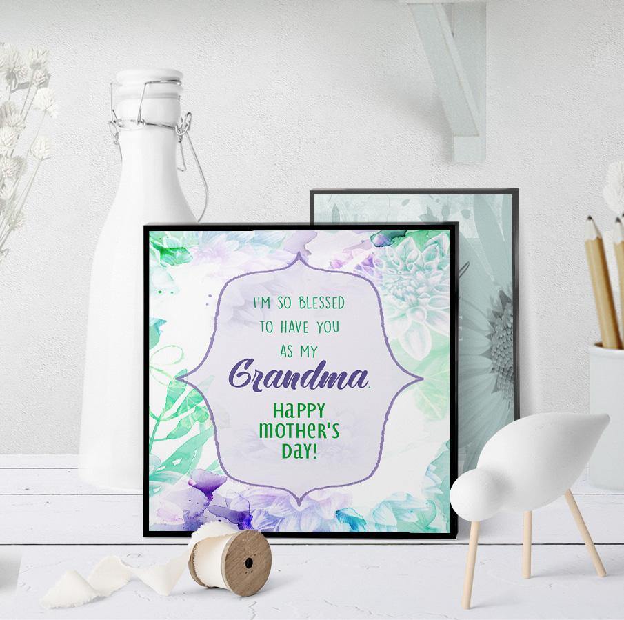 1192 Blessed You're My Grandma Mother's Day Art - deloresartcanada