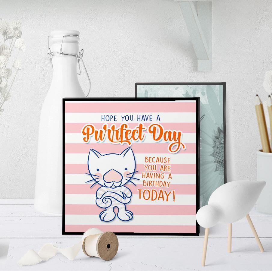 1236 Have A Purr Fect Birthday 1 Art - deloresartcanada