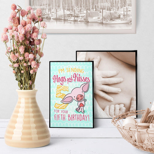 1238 Piggy Birthday 5 Art - deloresartcanada