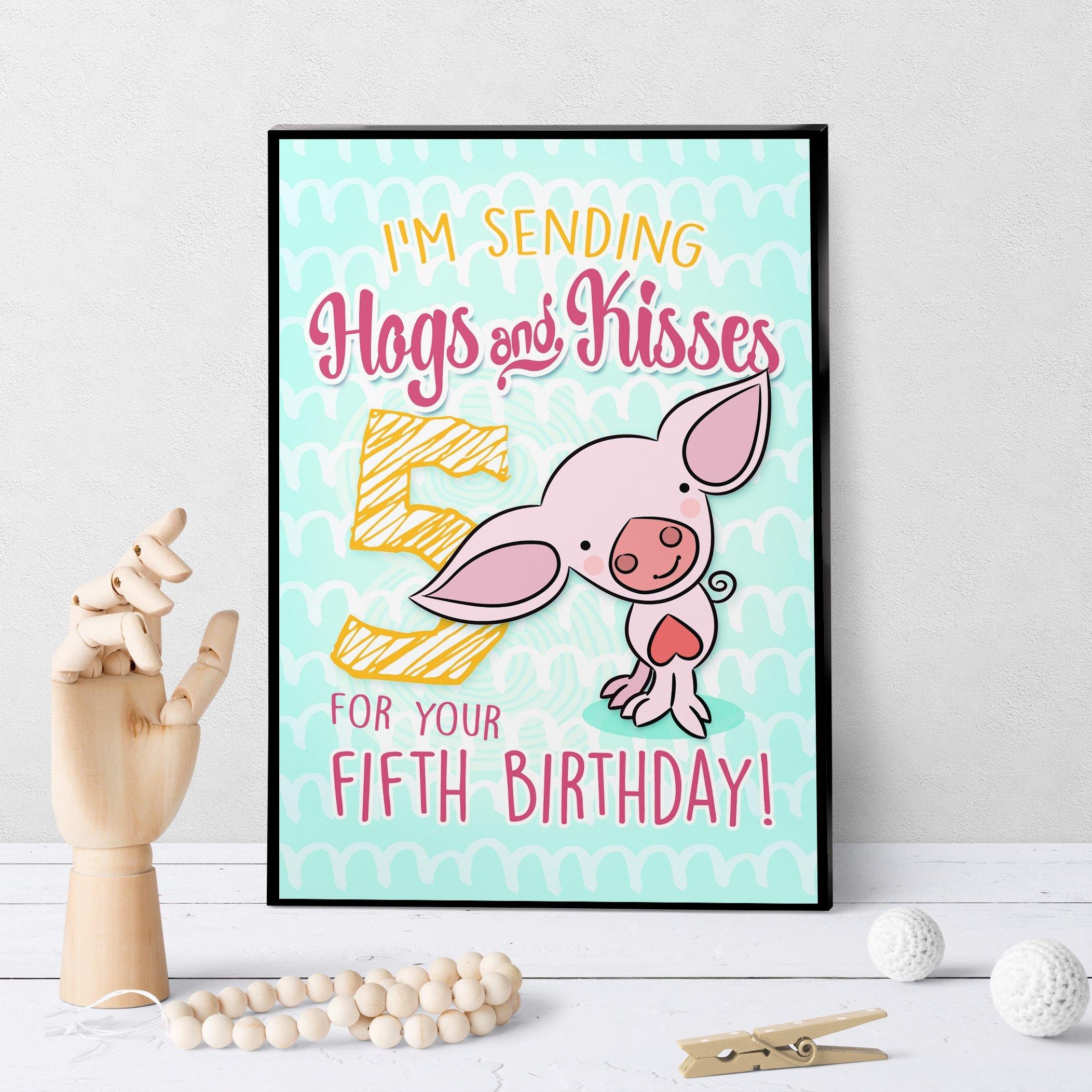 1238 Piggy Birthday 5 Art - deloresartcanada